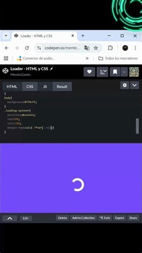 🔵 Cómo crear un #loader animado con #HTML y #CSS #webdesign #webdevelopment #programming #maths