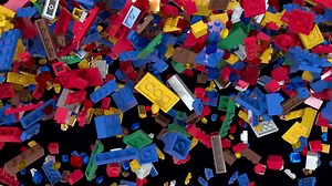 Dynamic Colored Building block transition 7 from down to up