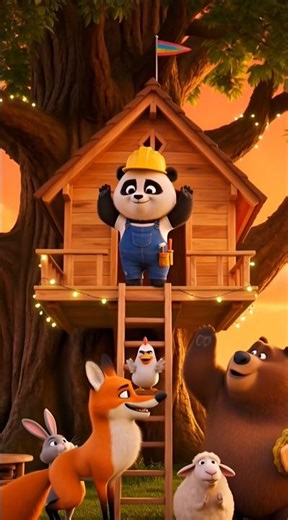 Baby Panda Builds a Treehouse… But It Turns Into Chaos! 🐼🌳 | Funny Cartoon Short