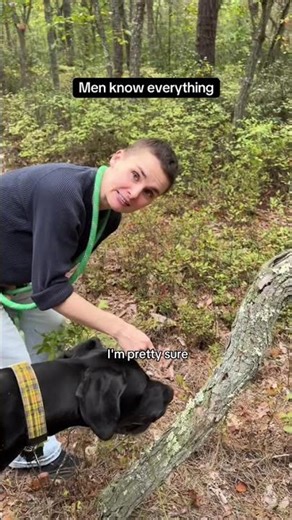 Strange woman learns about the woods