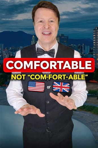 How to say comfortable American and British #englishtips #pronunciation | English with Steve Ford