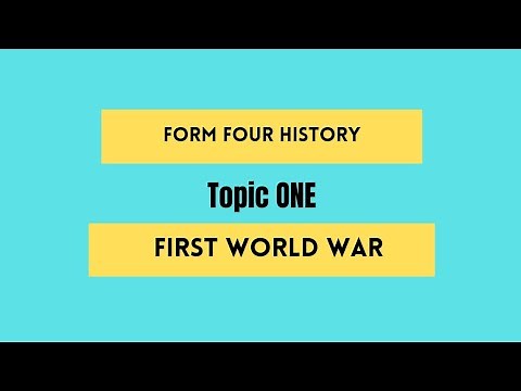 HISTORY FORM FOUR; WORLD WAR 1 | TOPIC ONE;CRISES IN THE CAPTALIST SYSTEMY