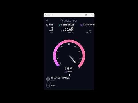 Fibre Free 8 gbs test débit speedtest