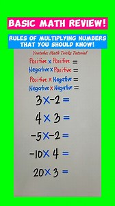 30 reactions · 45 shares | BASIC MATH REVIEW: RULES OF MULTIPLYING NUMBERS THAT YOU SHOULD KNOW! ✅ #math #mathematics #mathtricks #MathTricksTutorial #maths #mathtrick #mathtutorial #basicmath #basicmathreview #viral #trending #educational #mathshortcut #mathhacks #tutorial #lovemath #mathematicstutorial #mathreview #reels #reelsvideo #reelsviral #reelsfb #fyp #foryou | Math Tricks Tutorial | Facebook