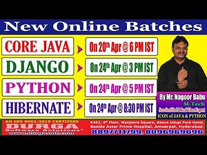 New Online Batches in DURGASOFT