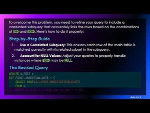 Fixing the Oracle UPDATE Statement for OID and EXID Combinations