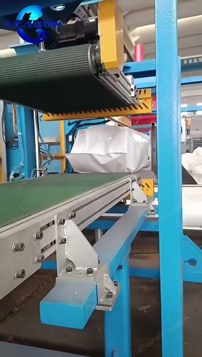Fully automatic wood shavings bagging and baling machine.