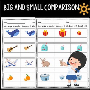 Big and Small Comparison Worksheets | Size Recognition Activities.