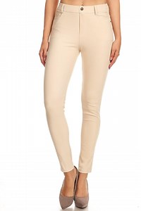 Jvini Women's High Waist Color Jeggings Pull On Stretch Skinny Pants Inseam 29" Sizes S-3XL