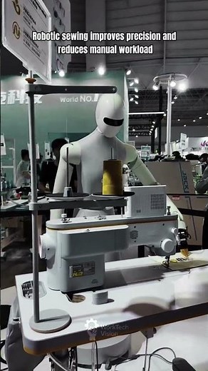 Robotic sewing process using automated industrial sewing machine