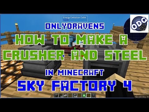 Minecraft - Sky Factory 4 - How to Build a Crusher and use a Metallurgic Infuser to Make Steel