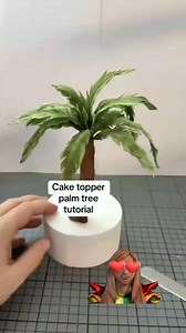 Learn how to make palm tree cake topper using wafer paper #bolly #cake | Bolly Kay