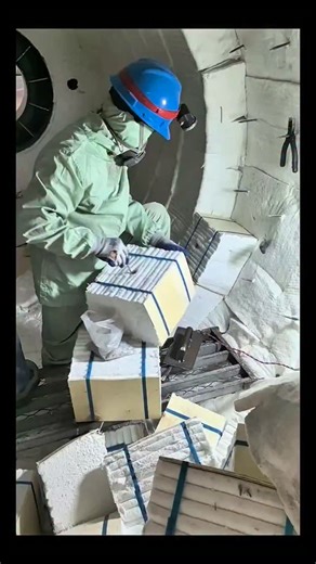 Real Engineerings | Engineering & Technology & Gadgets & DIY on Instagram: "Industrial Heat Shield: Installing Ceramic Fiber Lining in a Rotary Kiln! 🔥🏗️ ​Witness the critical process of lining the interior of a massive industrial furnace with high-performance ceramic fiber insulation! This is the essential barrier that stands between extreme manufacturing heat and the structural steel shell of the equipment. ​The Art of Thermal Protection ​This manual installation requires precision and stren