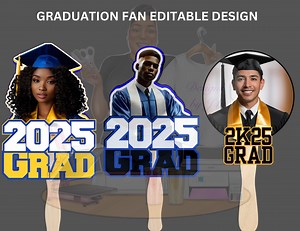 2025 Graduation Fan Template (CANVA Editable) - Etsy