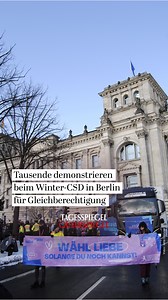 2.6K views · 125 reactions | Erstmals fand ein CSD im Winter statt. Grund dafür ist die vorgezogene Bundestagswahl: https://www.tagesspiegel.de/berlin/berlins-sozialsenatorin-bei-winter-csd-alles-was-wir-erreicht-haben-wird-gerade-infrage-gestellt-13208911.html | Tagesspiegel | Facebook
