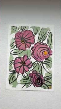 Easy Watercolor Flowers for Beginners | Simple Flower Blob Painting #Shorts