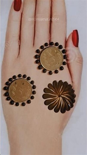 easy simple mehndi designs tricks use coin 🪙🪙🪙#coins #mehandi #shortvideo #ytshorts