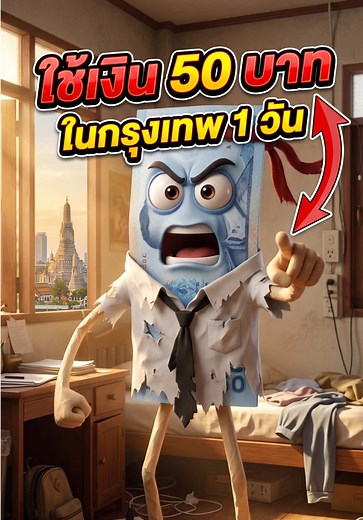 มาลองให้แล้วใช้เงิน 50 บาท ในกรุงเทพหนึ่งวัน​!? #creatorsearchinsights ​#ใช้ชีวิตให้มีความสุข #AI #กรุงเทพ #สาระน่ารู้