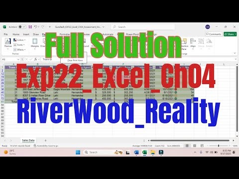 Exp22_Excel_Ch04_ML2_Riverwood_Realty | Exp22 Excel Ch04 Assessment Homes | ‪@PearsonSolution‬