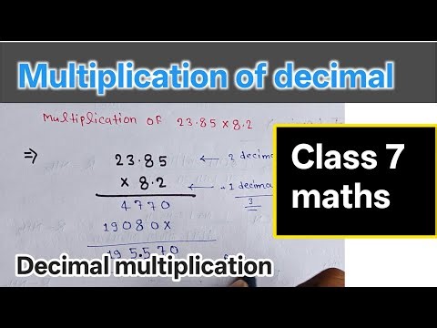Multiplication of decimal class 7 ll maths