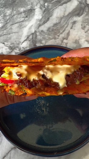 Low Carb Carrot Burger 🍔 #asmrfood #quickrecipes #smashburger