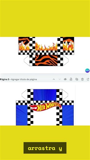 Plantilla Hot Car Wheels – Marco + Cajita Editable en Canva