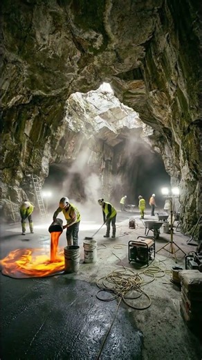A luxury living room carved inside a mountain 🏔️