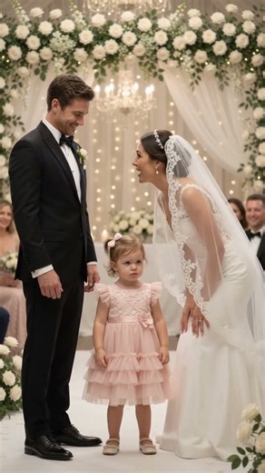 Toddler crashed the wedding vows: "Daddy marry ME!" 😭💍 #weddingdrama #shorts #funny