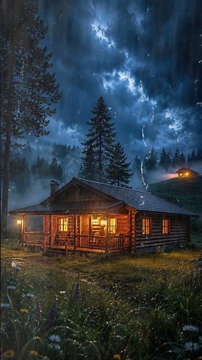 Sleep Instantly: Rainy Cabin Sounds for Deep Relaxation 🌧️ #rainsounds #deepsleep #relaxing