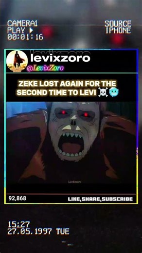 zeke lost again for the second time to levi #levi #attackontitan #aot