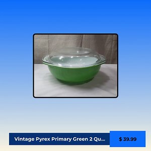 Nostalgia is the best seasoning in life! 🍽️✨ Elevate your kitchen collection with our Vintage Pyrex Primary Green 2 Quart Casserole Bowl #024. 👩‍🍳💚 With its classic 10” design and snug lid, it’s perfect for whipping up family favorites or serving your guests in style. The vibrant green hue adds a pop of color to any meal, offering not just functionality but charm. Imagine cozy dinners filled with love, laughter, and delicious food served in this timeless piece. Delight in your culinary creat