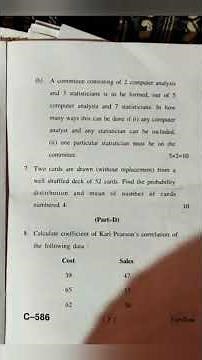 Computer Oriented Statistical Methods|| Previous Years Papers (2020, 2021) || BCA 5th Sem(HPU)