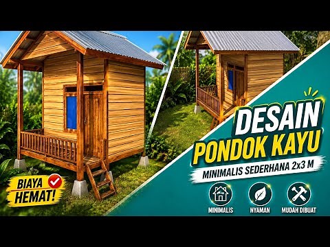 Desain Minimalis Pondok Kayu di Kebun Simpel Sederhana | Rumah Minimalis