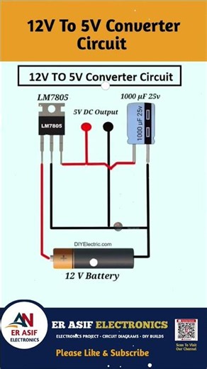 12V To 5V Converter Circuit | #trending #electricalguru #viral #electronic