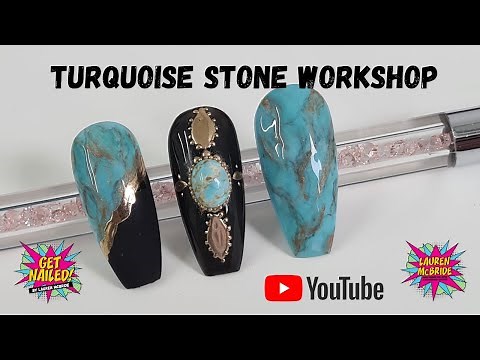 TURQUOISE STONE NAIL DESIGN WORKSHOP