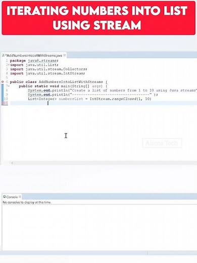 Iterating Numbers into a List using Java Stream #java8