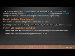 Mastering the VLOOKUP Formula in Excel VBA for Unlocked Cells