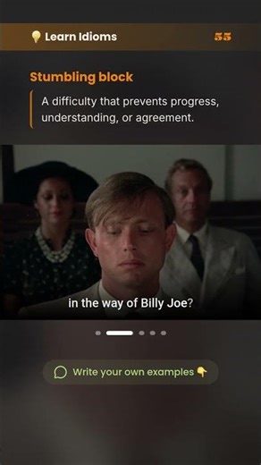 Idiom 55 – A Stumbling Block | Idiom with Movie Examples #dailyenglish #englishidioms