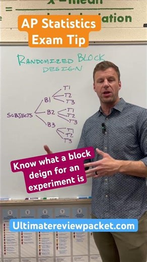 AP Statistics Exam Tip - know what a block design is #apstats #apstatistics #apexams #apexamprep