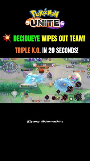 🔥 Decidueye!! Wipes Out Team!! TRIPLE K.O.!! 【Pokémon Unite】#Shorts #PokemonUnite