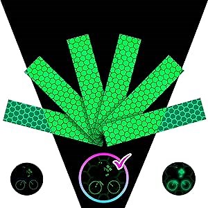 LOOM Reflective Stickers for Helmet | 6pcs Prism Green | Similar to 3M Reflective Tape | Bike Reflectors for Night Riding, Mailbox reflectors | Waterproof hi vis Decals for Car, Trailer