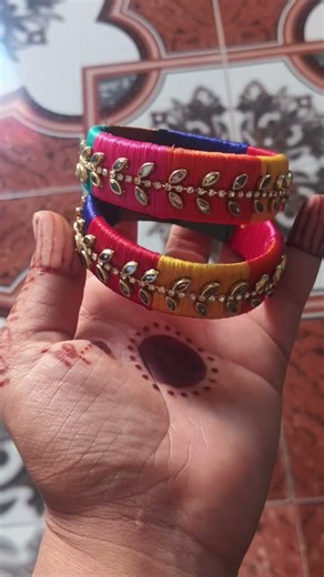 colourfull thread bangels with making home 🏠