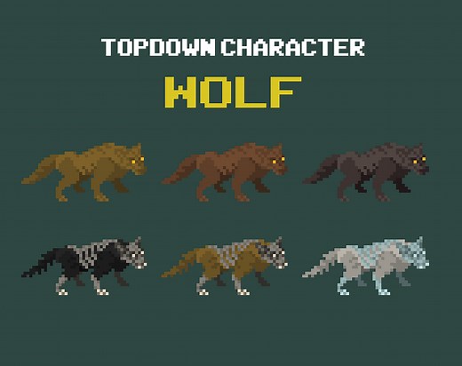 Wolf - Top Down Pixel Art Characters by sanctumpixel