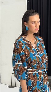 The Kaia Crochet Dress showcases rich turquoise tones and artisanal crochet work, hand-finished to perfection. A masterpiece of texture and tailoring for a truly standout summer look. | Megan Park