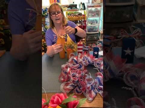 Patriotic deco mesh wreath