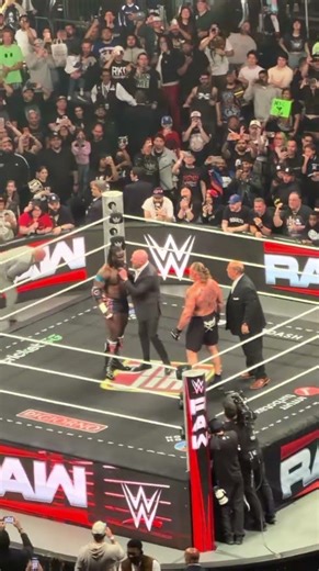 Brock Lesnar vs oba Femi and triple h come Stop fight monda night raw
