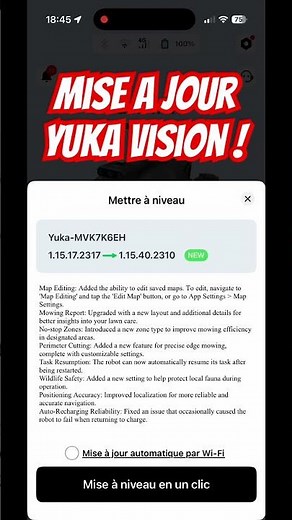 Mammotion Yuka mini vision 700m2 👌🏻👍🏻 mise à jour !