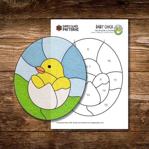 Easter Baby Chick Stained Glass Pattern • Simple Suncatcher Designs for Beginners • Cricut Friendly - Etsy