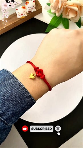 DIY Red String Bracelet ❤️ Easy & Meaningful Craft#diy #craft #handmade #creative #tutorial