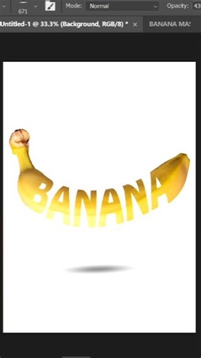 BANANA Typography Design just 30seconds ✨🔥|#shorts #photoshop #graphicdesign